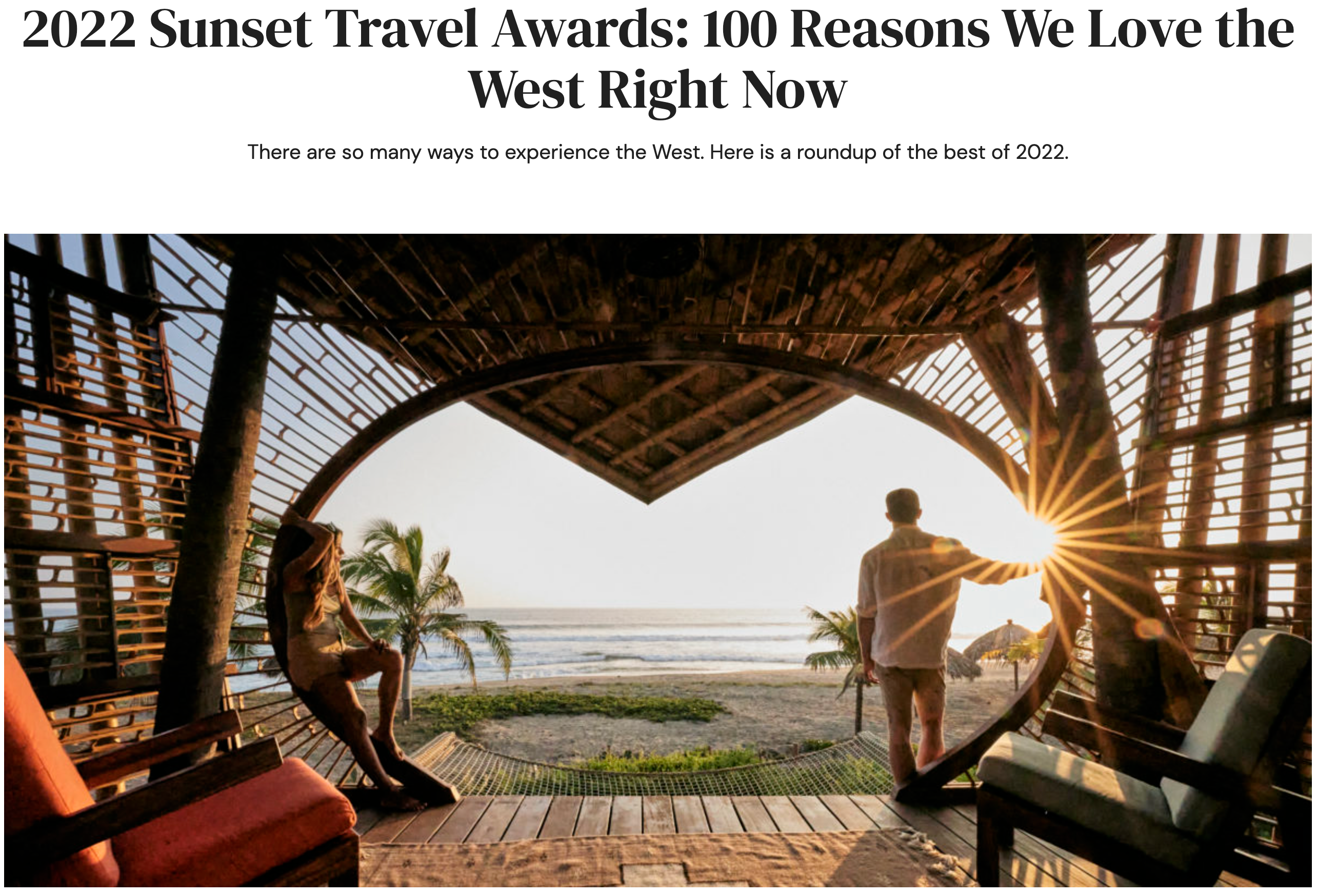 Image of 2022 Sunset Travel Awards: 100 Reasons We Love the West Right Now